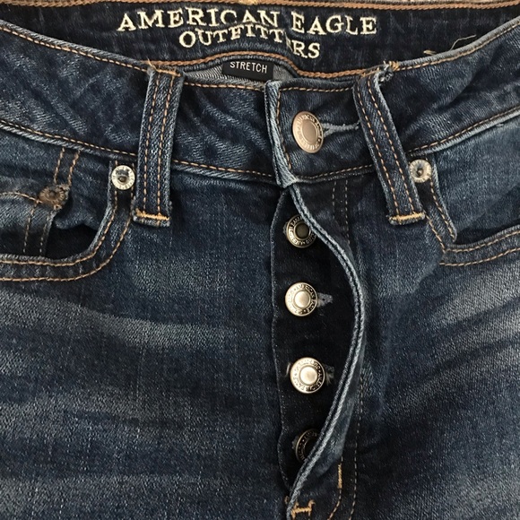 American Eagle Womens Blue Jeans Stretch Vintage Hi-Rise Size 2 Button Fly - Picture 3 of 5